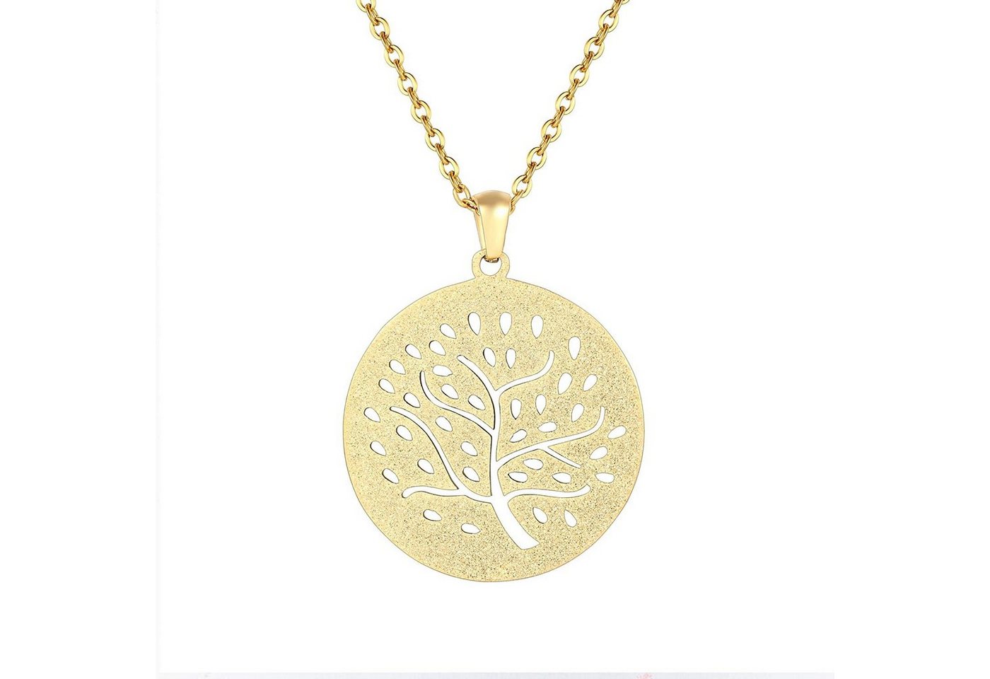 Karisma Kette mit Anhänger Karisma Damen Edelstahl 316L Collier Anhänger Kette -, Lebensbaum Baum des Lebens - NQD107 - Gold von Karisma