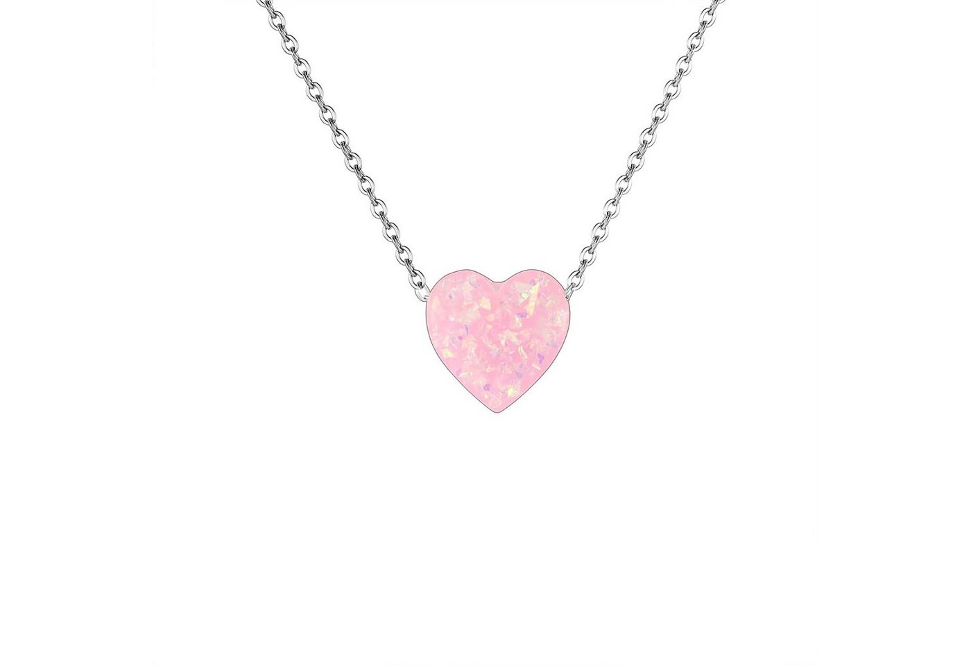 Karisma Kette mit Anhänger Karisma Damen Edelstahl Collier Anhänger Kette - Halskette Herz Liebe - YLK107 - Pink Opal von Karisma