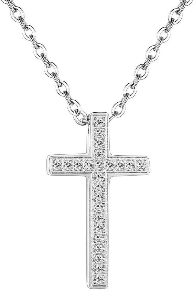 Karisma Kette mit Anhänger Karisma Damen Edelstahl Collier Anhänger Kette - Kreuz Zirkonia - SNS1002 - Silber von Karisma