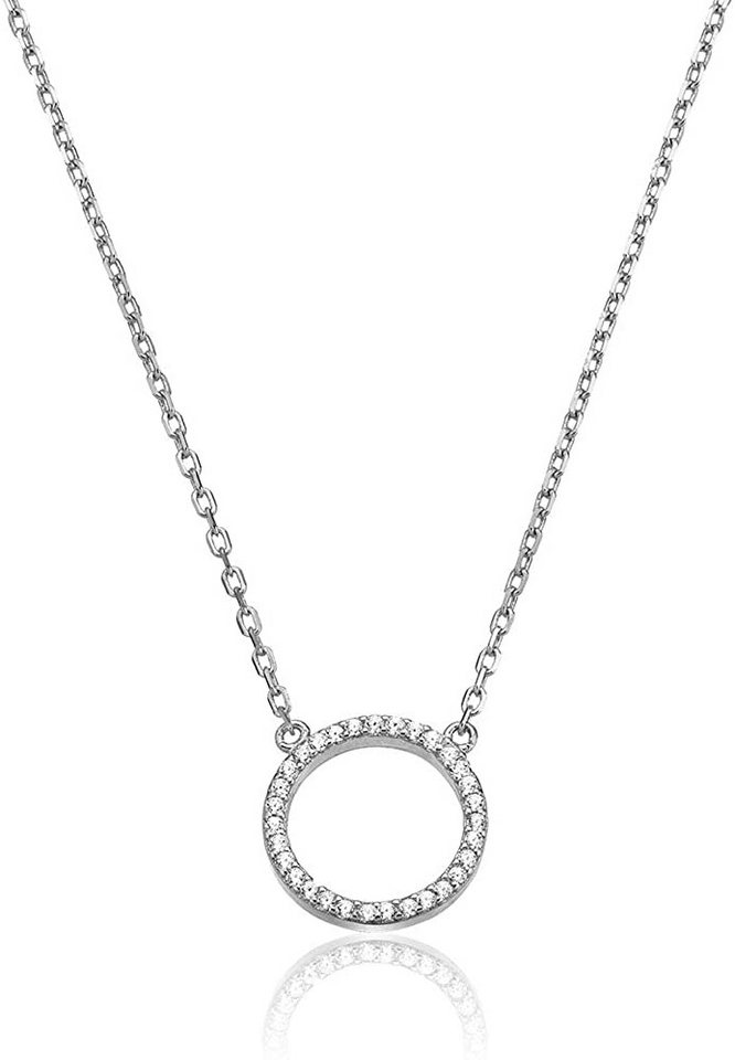 Karisma Kette mit Anhänger Karisma Damen Silber 925 Anhänger Kreis Liebe Zrikonia Collier Kette mit Verlängerung 5cm - Silber Rhodiniert von Karisma