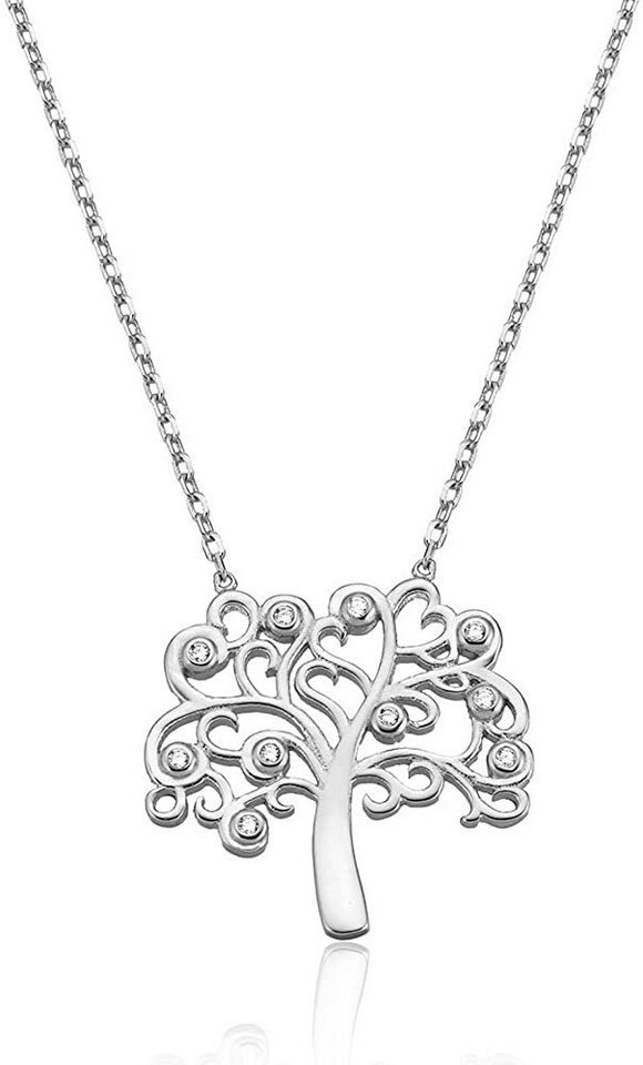 Karisma Kette mit Anhänger Karisma Damen Silber 925 Anhänger Lebensbaum Zrikonia Collier Kette mit Verlängerung 5cm - Silber Rhodiniert von Karisma