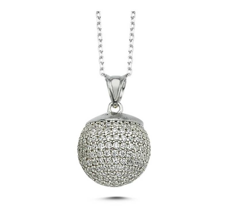 Karisma Kette mit Anhänger Karisma Damen Silber 925 Kugel Anhängerkette 12mm - mit Zirkonia Set, Elements und Silber Kette PE003 Farbwahl - Silber von Karisma