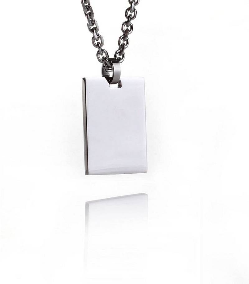 Karisma Kette mit Anhänger Karisma Edelstahl Anhänger Dog Tag Männerschmuck Unisex Hochglänzend, mit Kette 50cm von Karisma