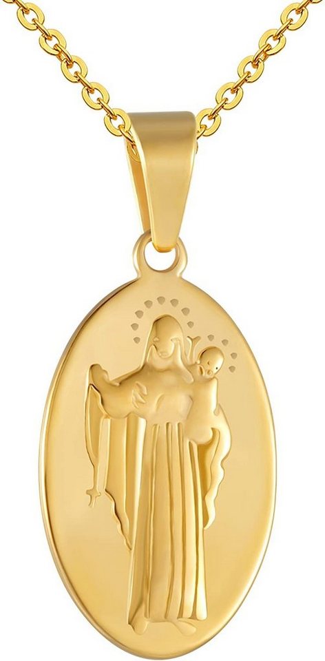 Karisma Kette mit Anhänger Karisma Edelstahl Kettenanhänger Heilige Maria IP Pating Gold mit Edestahlkette PS254 - 55.0 Zentimeter von Karisma