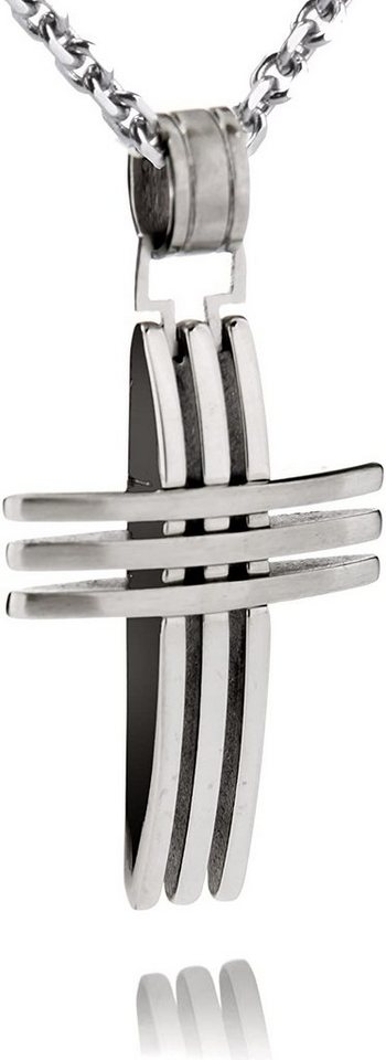 Karisma Kette mit Anhänger Karisma Edelstahl Kreuz Moderner Anhänger - für Männer od. Frauen -, Matt Poliert mit Edelstahl Kette - HSP1953 - 55.0 Zentimeter von Karisma