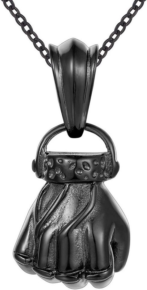 Karisma Kette mit Anhänger Karisma Männer Edelstahl Collier Anhänger Halskette - Faust Hand - CSP1005 - Black von Karisma