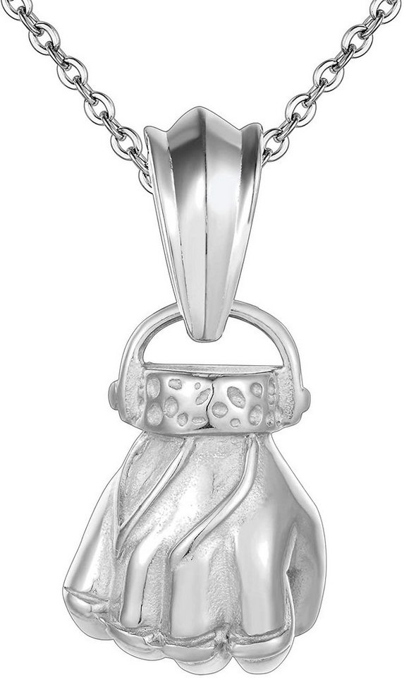 Karisma Kette mit Anhänger Karisma Männer Edelstahl Collier Anhänger Halskette - Faust Hand - CSP1005 - Silber von Karisma