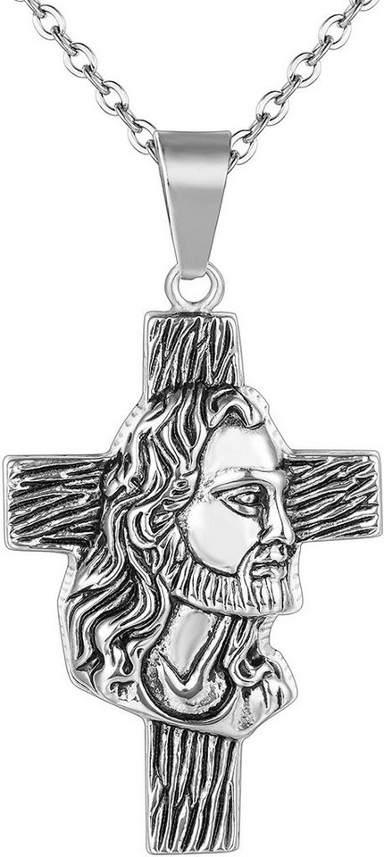 Karisma Kette mit Anhänger Karisma Männer Edelstahl Collier Anhänger Halskette - Kreuz Jesus XL - CSP1003 - Silber von Karisma