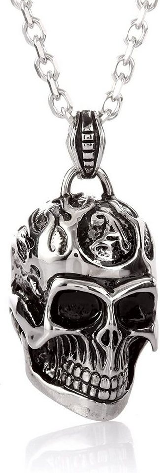 Karisma Kette mit Anhänger Karisma Massiv Edelstahl Totenkopf Anhänger XL mit Edelstahl Kette Höhe 41mm - P5075 - 55 Zentimeter von Karisma