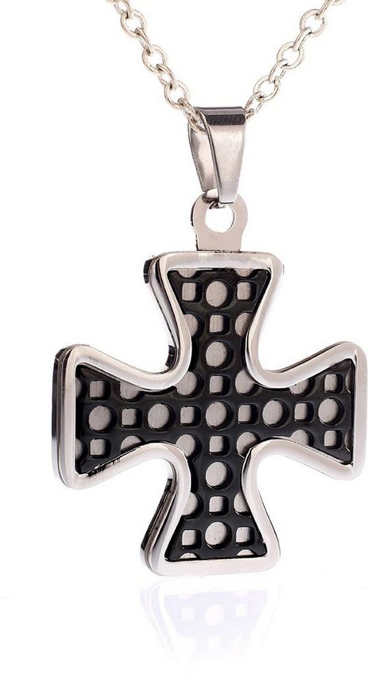 Karisma Kette mit Anhänger Karisma Moderner Unisex Edelstahl Kreuz Anhänger - Schwarze Beschichtung Plating - Mit Edelstahl Kette- P084-10-BP - 50.0 Zentimeter von Karisma