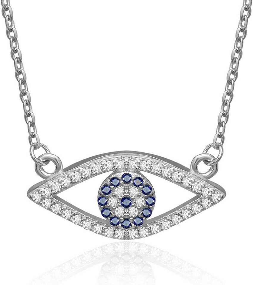 Karisma Kette mit Anhänger Karisma Silber 925 Kettenanhänger Böses Auge Fatima Hamsa Kette 40cm, Plus 3cm Verlängerung- FYN1165 - Silber Rhodiniert von Karisma