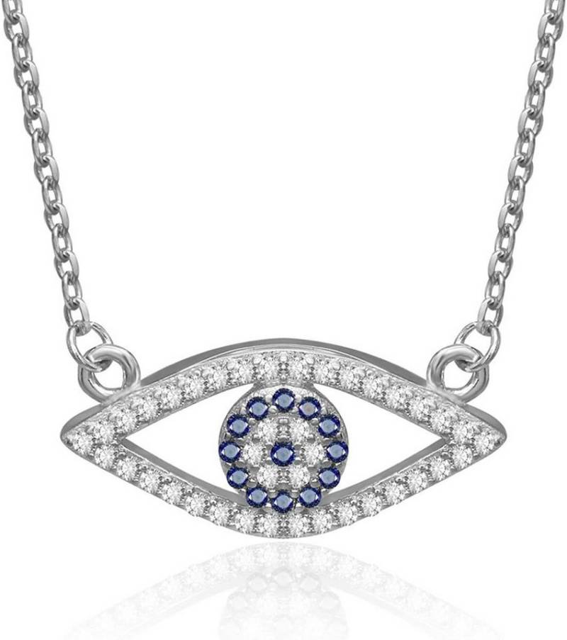 Karisma Kette mit Anhänger Karisma Silber 925 Kettenanhänger Böses Auge Fatima Hamsa Kette 40cm, Plus 3cm Verlängerung- FYN1165 - Silber Rhodiniert von Karisma