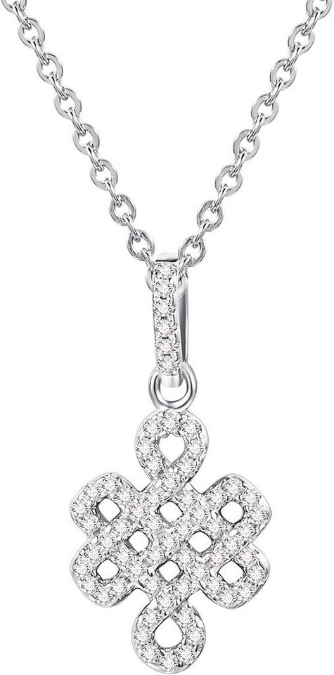 Karisma Kette mit Anhänger Karisma Unendlichkeit Collier Damen Sterling Silber 925 Anhänger, Kette Zirkonia Weiss HS-CS51 Farbwahl - Silber Rhodiniert von Karisma