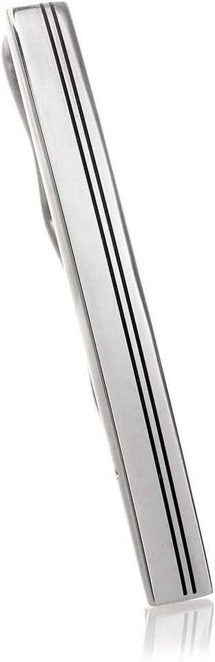 Karisma Krawattennadel Herren Edelstahl 316L Krawattennadel / Krawattenklammer, / Tie Clip mit 2 schwarzen Linien -SST006 Karisma Krawattennadel Herren Edelstahl 316L Krawattennadel / Krawattenklammer, / Tie Clip mit 2 schwarzen Linien -SST006 von Karisma