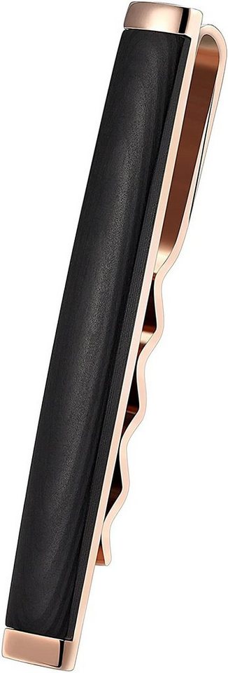 Karisma Krawattennadel Karisma Hochwertige Herren Edelstahl 316L Krawattennadel mit, Carbon-Composite/Krawattenklammer/Tie Clip Farbwahl KTC206 - Roségold von Karisma
