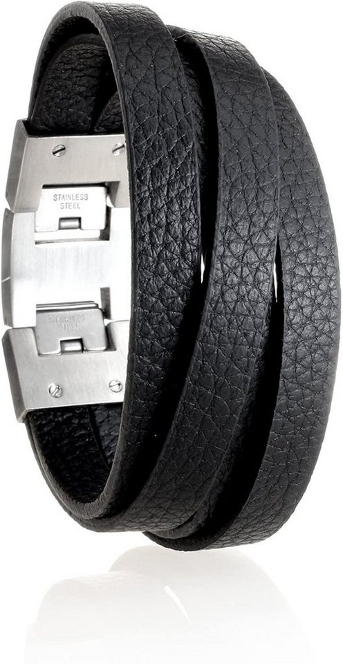 Karisma Lederarmband Karisma Herren Leder Armband Schwarz - mit Ledersträngen Breite 20mm von Karisma