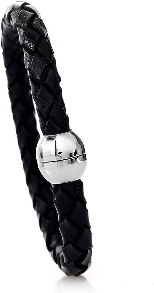 Karisma Lederarmband Karisma Männer Leder Armband Schwarz 8mm Dicke, Mit Magnet Verschluss SB8923.21cm von Karisma