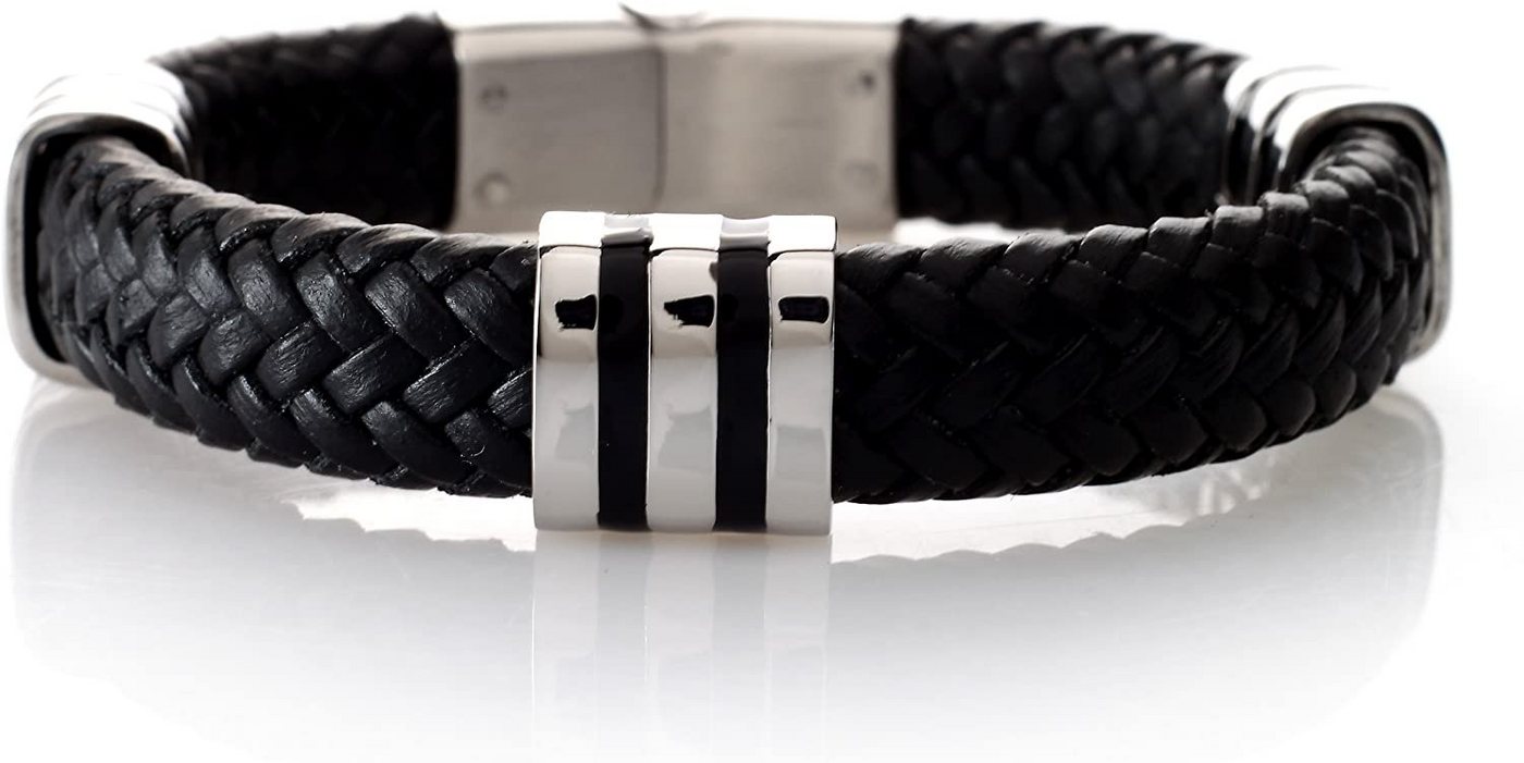 Karisma Lederarmband Karisma Männer Massives Leder Armband Mit Edelstahl Elementen Und Beschichtung SB8641.schwarz.21cm von Karisma