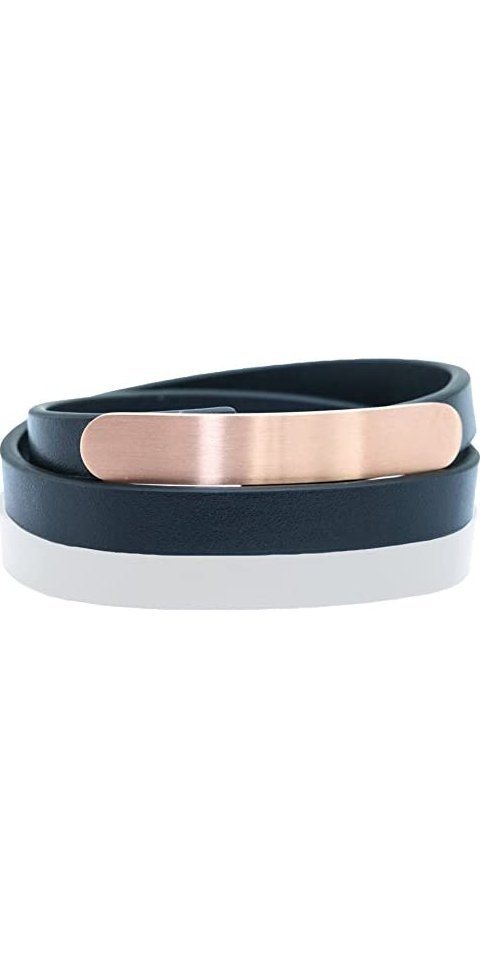 Karisma Lederarmband Karisma Männer Schwarzes Edelstahl Platte Ideal zum Eingravieren Länge Verstellbar von Karisma