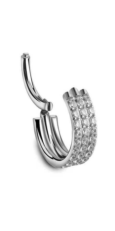 Karisma Nasenpiercing 3 Rings Titan G 23 Hinged Segmentring Charnier/Conch Clicker von Karisma