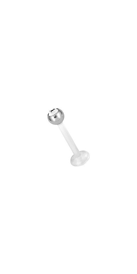 Karisma Nasenpiercing Bioplast Labret Transparent 2,5mm Edelstahl Kugel mit Kristall Elements Weiss Lippe Tragus 1,2m von Karisma