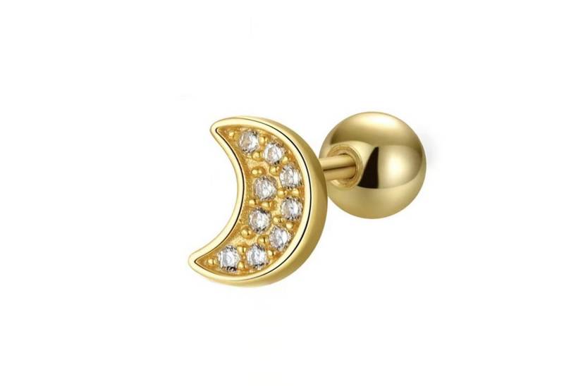 Karisma Nasenpiercing Labret/Lippe Medusa Ohrpiercing Tragus Helix Piercing Ohrring HLE214, Mond 1,2mm Stärke 8mm Edelstahlsteg von Karisma