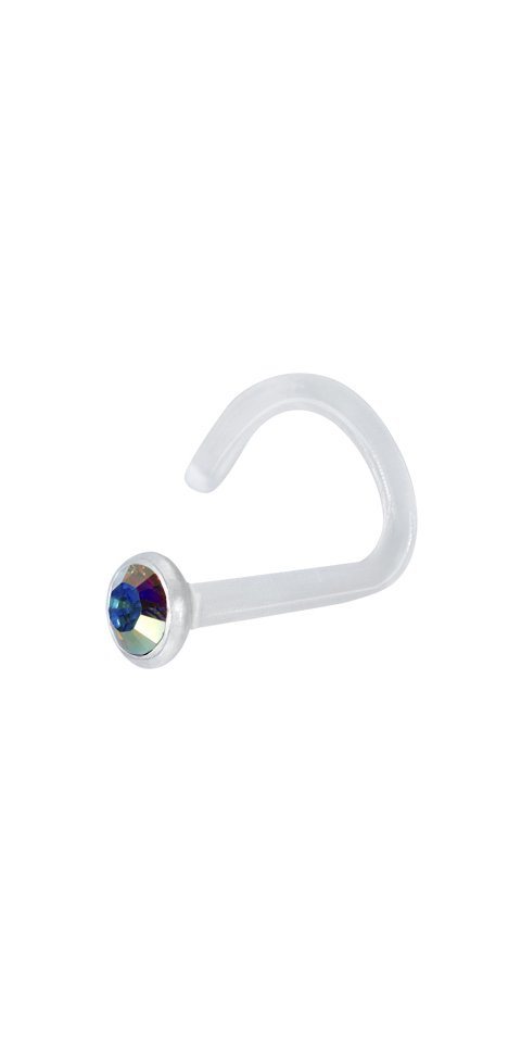 Karisma Nasenpiercing Nasenpiercing Bioplast Mit Kristall Elements 0,8mm Nasenstecker von Karisma