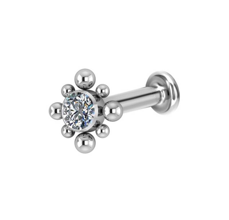 Karisma Nasenpiercing Titan G23 Hinged Clusters Innengewinde Labret/Lippe Medusa, Ohrpiercing Tragus Helix Piercing Stärke 1,2x8mm Zirkonia von Karisma