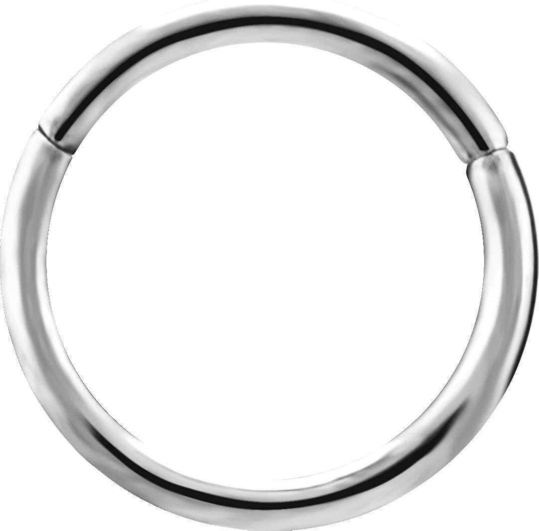 Karisma Nasenpiercing Titan G23 Hinged Segmentring Charnier/Septum Clicker Helix Ring Piercing Ohrring - 1,0x6mm Silber von Karisma