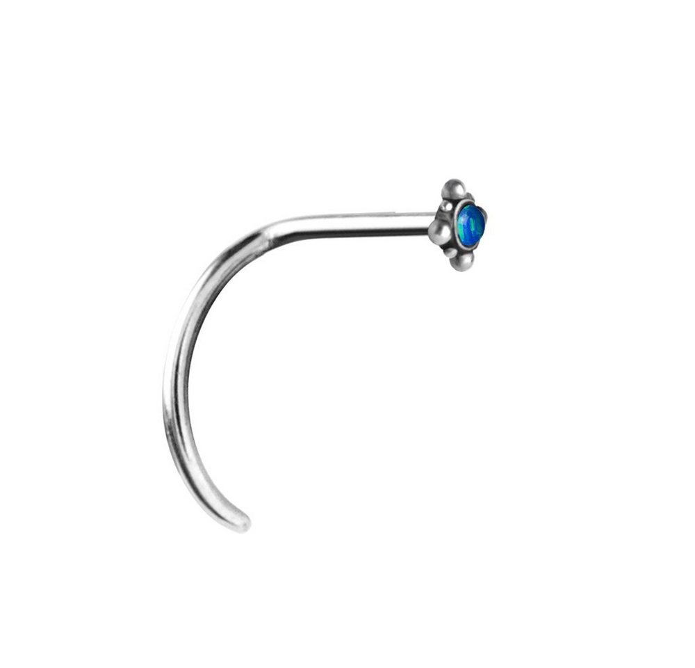 Karisma Nasenpiercing Tribal Nose Stud Edelstahl 316L Opal 0,8mm Nasenstecker 4mm Größe von Karisma