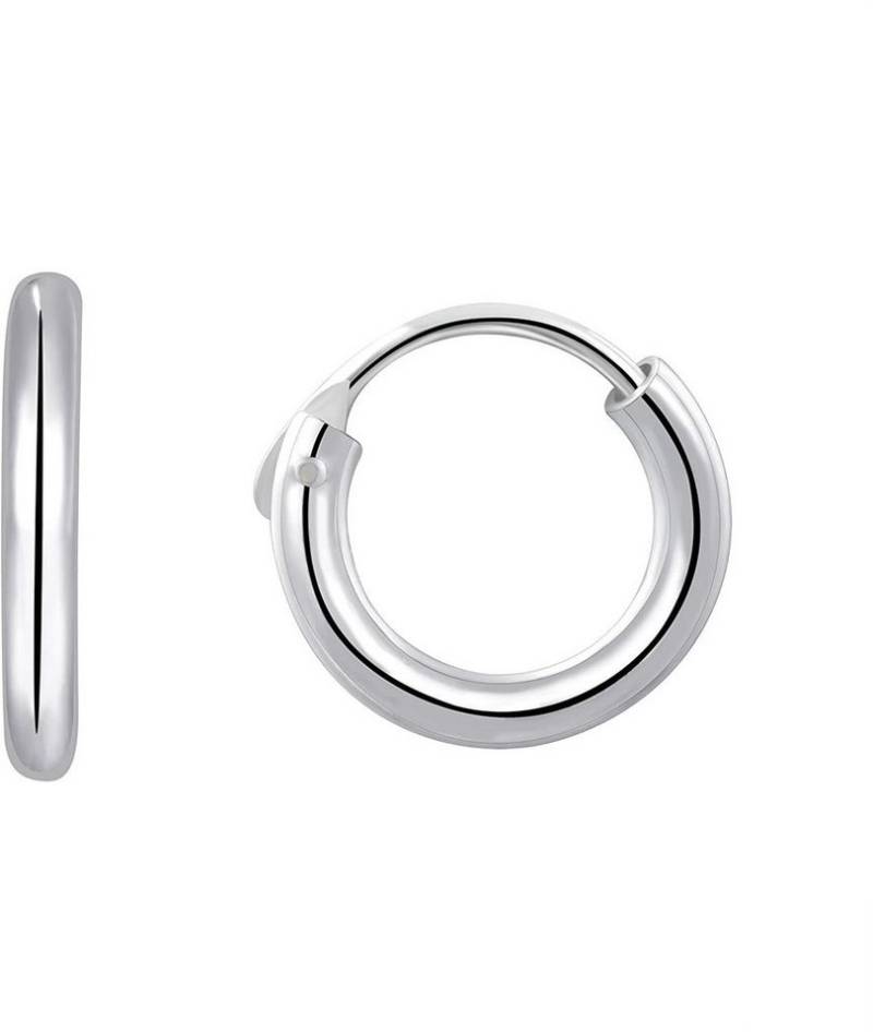 Karisma Paar Creolen Karisma 1 Paar Klassisch Damen Creolen 925 Sterling Silber Stärke 2mm CR-PA100 Größe 14mm Farbwahl - Silber Rhodiniert von Karisma