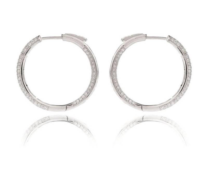 Karisma Paar Creolen Karisma Damen Silber 925 Creole Rhodiniert - Micro Gefasste von Karisma