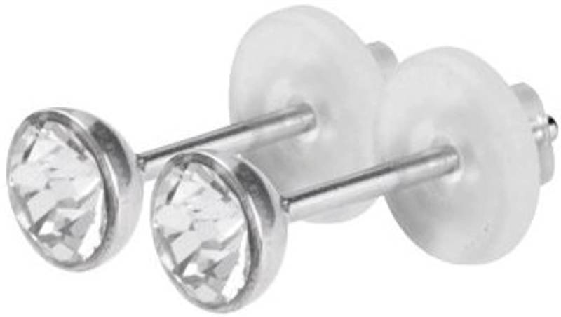 Karisma Paar Ohrstecker 1 Paar Damen Ohrstecker Edelstahl 316L Ohrringe mit Kristall Elements, Weiss 4mm ESBJ-M-CZ von Karisma