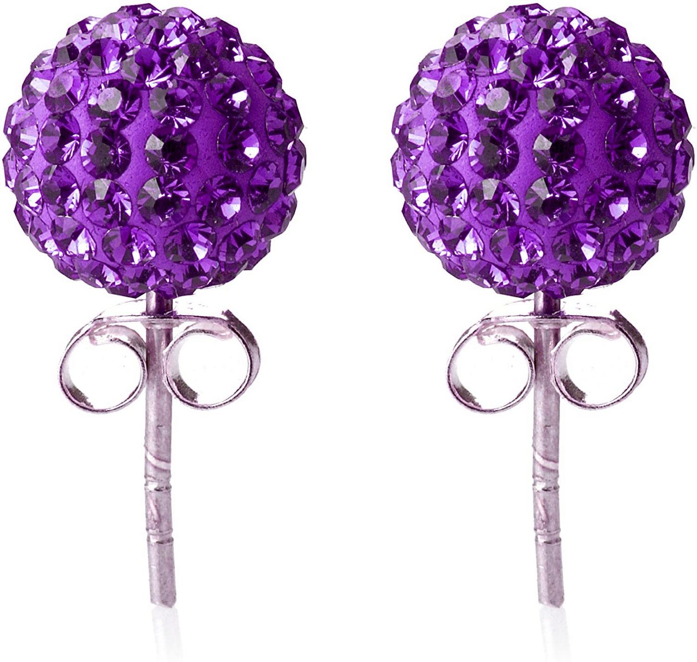 Karisma Paar Ohrstecker Damen Ohrstecker Ohrringe Silber 925 Mit Kristall Elements Amethyst.9mm von Karisma