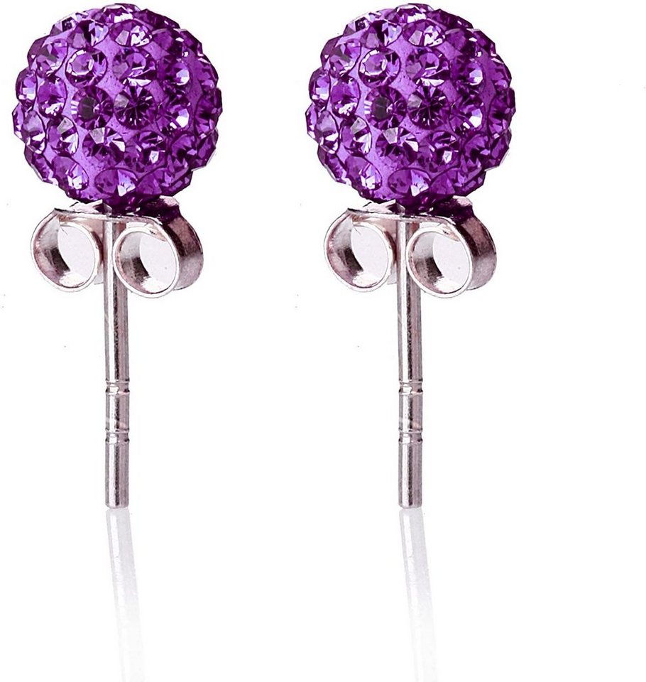 Karisma Paar Ohrstecker Damen Ohrstecker Ohrringe Silber 925 rhodiniert Mit Kristall Elements Amethyst.7mm von Karisma