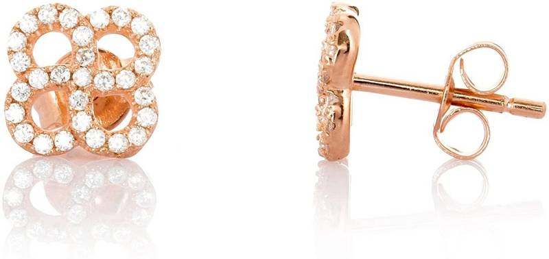 Karisma Paar Ohrstecker Karisma Damen Ohrstecker Ohrringe Silber 925 Rosé Gold 8mm Zirkonia Steine Weiss HS-ERG04.8 von Karisma