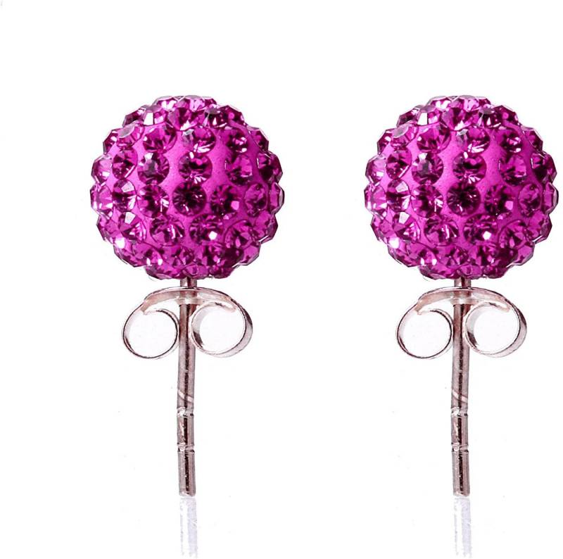 Karisma Paar Ohrstecker Karisma Damen Ohrstecker Ohrringe Silber 925 rhodiniert, Mit Kristall Elements Pink.8mm von Karisma