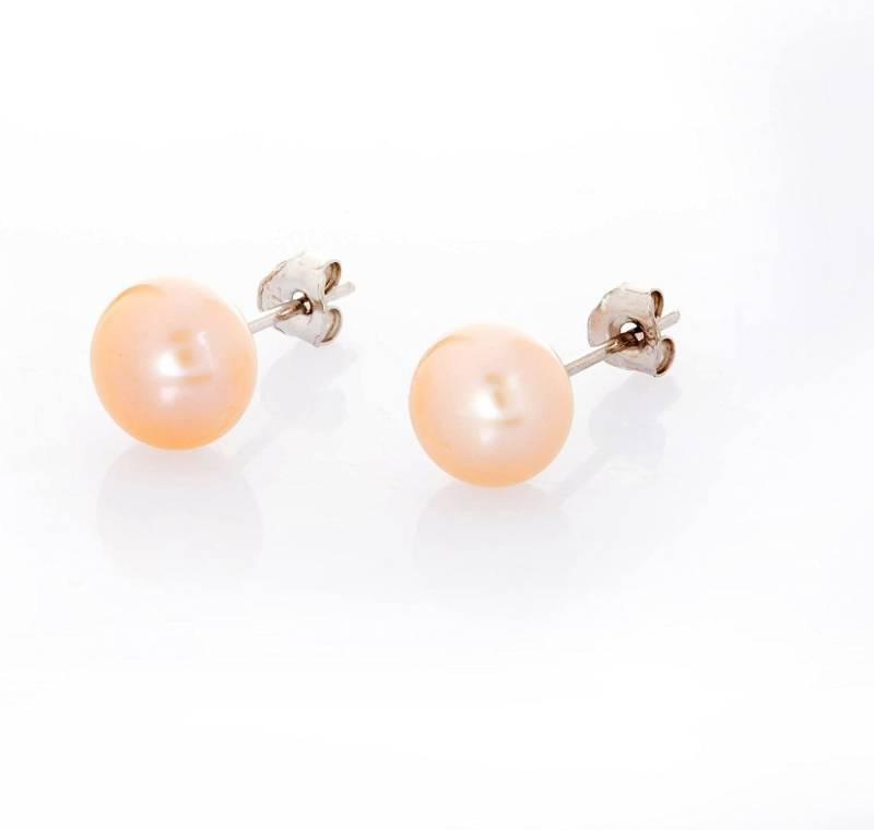 Karisma Paar Ohrstecker Pearl Damen Ohrstecker - Süßwasser-Suchtperlen in Pfirsich 7mm, mit Silber 925 rhodiniert von Karisma