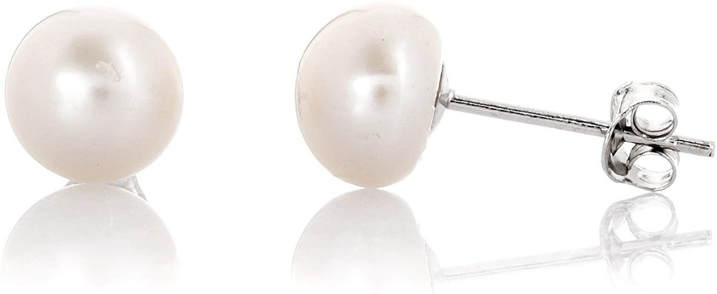 Karisma Paar Ohrstecker Pearl Damen Ohrstecker - Süßwasser-Suchtperlen in Weiss 8mm mit Silber 925 rhodiniert von Karisma