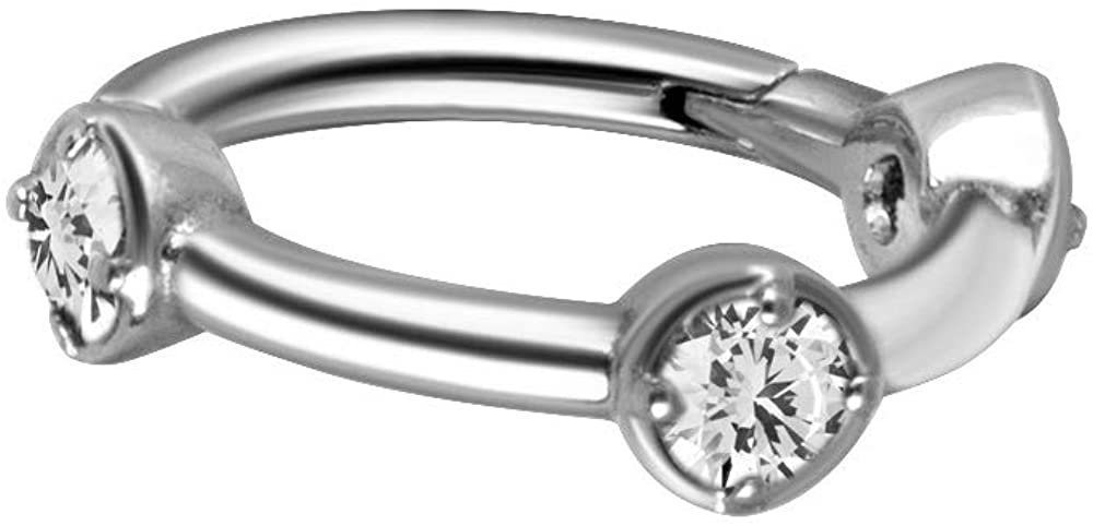 Karisma Piercing-Set Karisma Edelstahl 316L Hinged/Clicker Ring Piercing Ohrring Trio Zirkonia Set BHSRZ-11 - Silber Weiss Zirkonia von Karisma