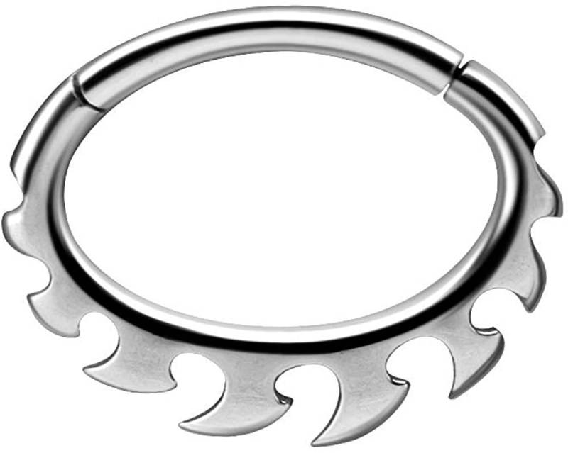 Karisma Piercing-Set Karisma Edelstahl 316L Hinged Septum/Daith Clicker Ring Ohrring Nase 1,2x8mm BSDX04 - Silber von Karisma