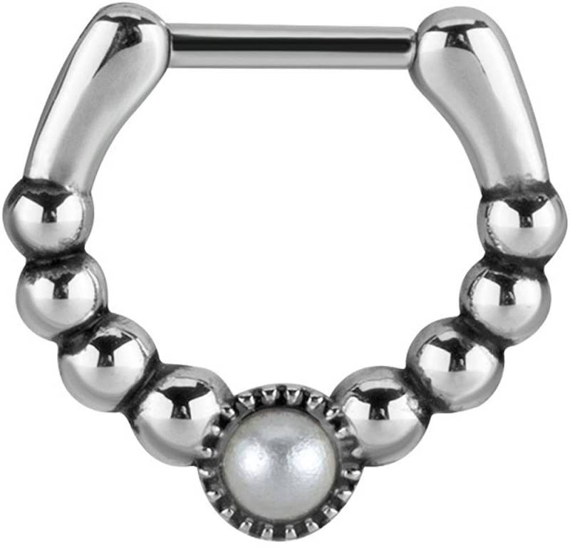 Karisma Piercing-Set Karisma Edelstahl 316L Tribal Septum Clicker mit Perlen Ring Ohrring Nase 1,2x8mm - Jsrpe-01 von Karisma