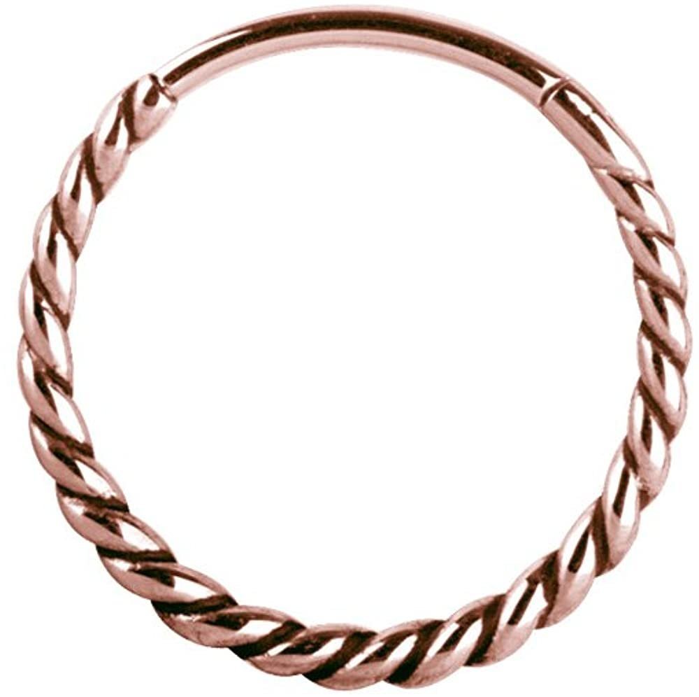 Karisma Piercing-Set Karisma Edelstahl Hinged Scharnier Conch Segment Ring Twisted Rope Ohrring Nase 1,2x11mm - Roségold von Karisma