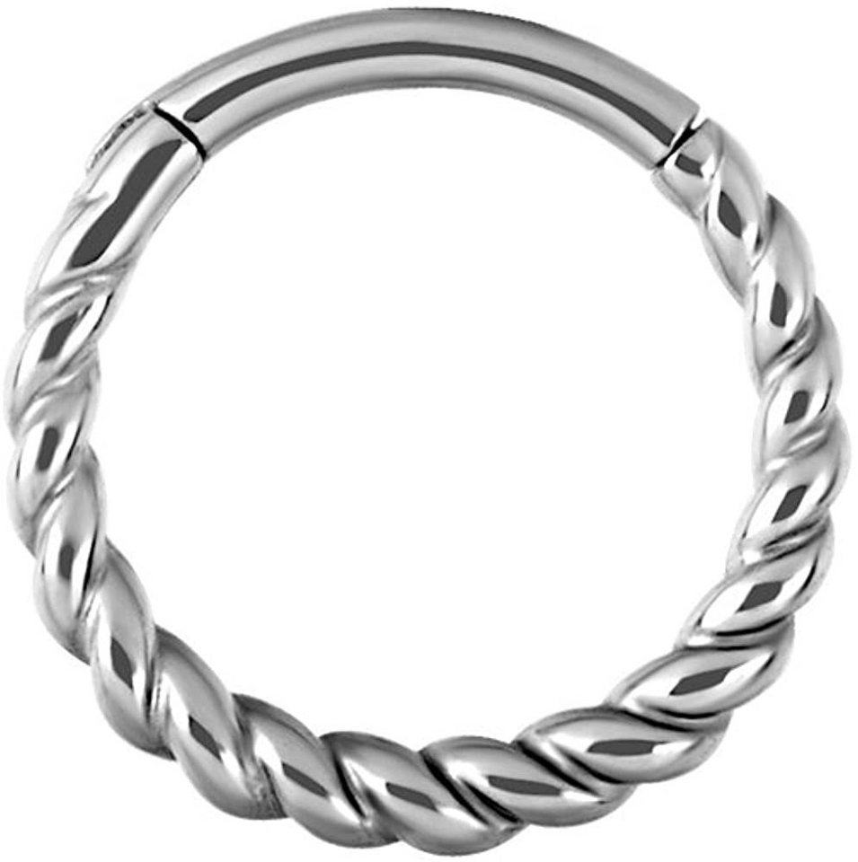 Karisma Piercing-Set Karisma Edelstahl Hinged Scharnier Segment Ring Twisted Rope Ohrring Nase 1,2x8mm - Silber von Karisma