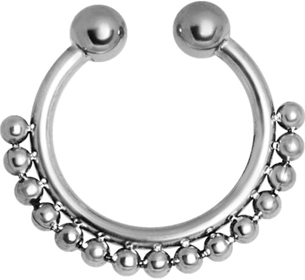 Karisma Piercing-Set Karisma Fake Shiny Septum Nasenring Piercing-Ring Kette Kugeln aus Edelstahl 316L von Karisma