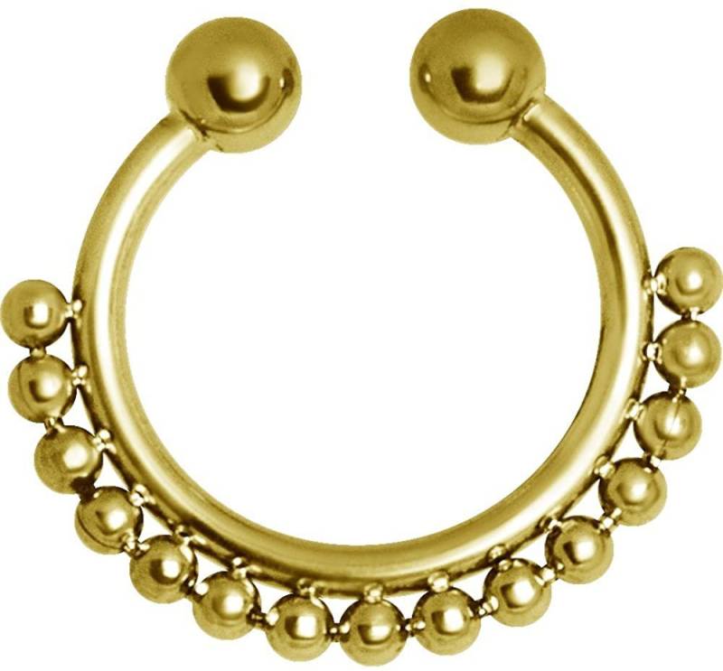 Karisma Piercing-Set Karisma Gold Fake Shiny Septum Clicker Nasenpiercing Piercing-Ring mit Kugeln aus Edelstahl 316L von Karisma