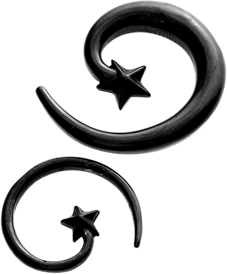 Karisma Piercing-Set Karisma Ohr Dehnung Spirale Expander Stahl Blackline Stern - 1930BK.3mm von Karisma