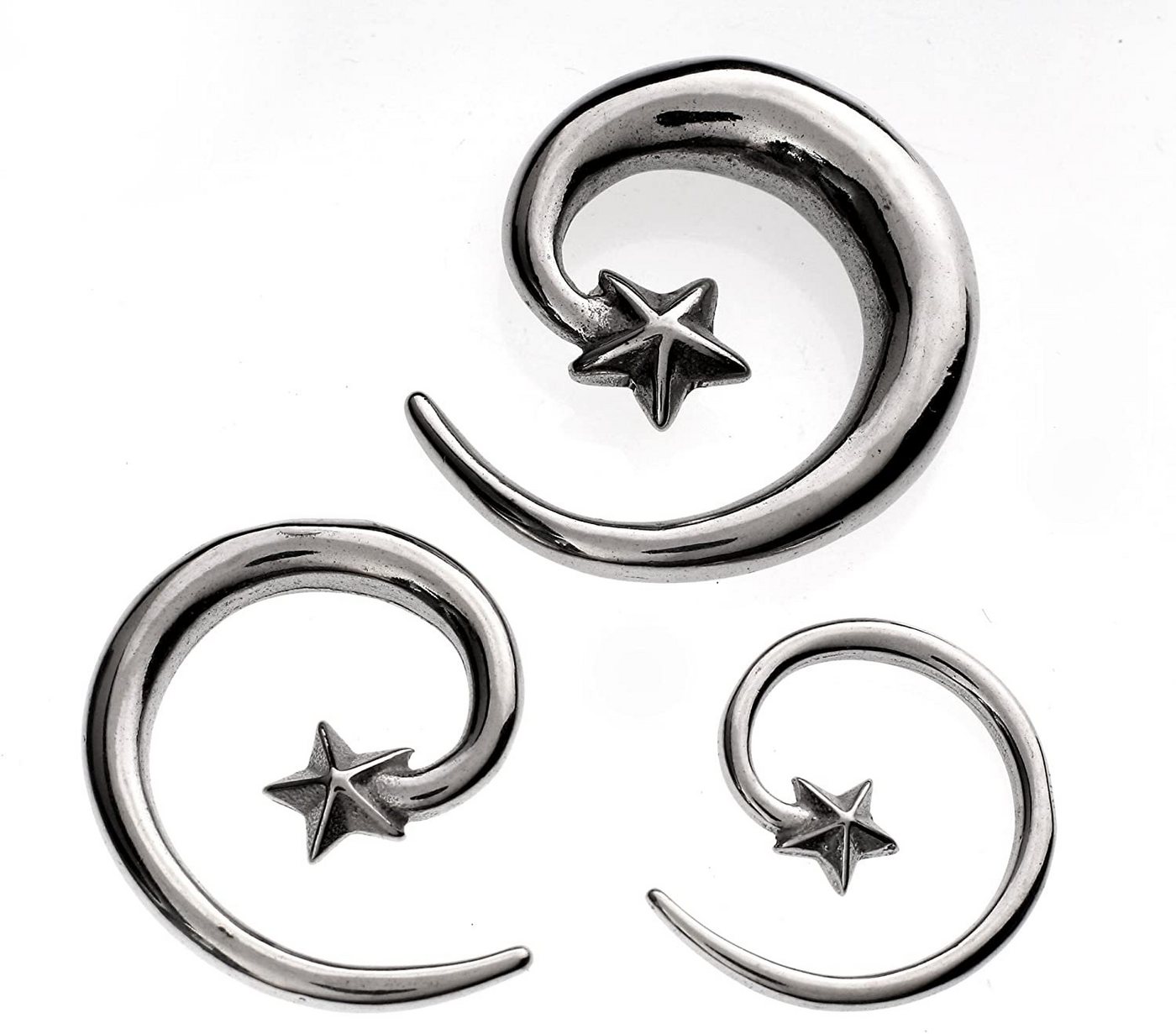 Karisma Piercing-Set Karisma Ohr Dehnung Spirale Expander Stahl Silber Stern - 1930.2mm von Karisma