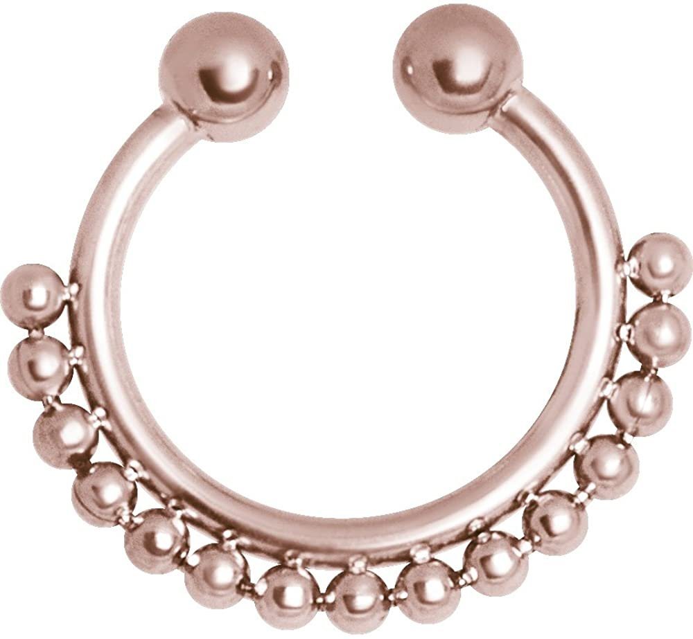 Karisma Piercing-Set Karisma Rosé Gold Fake Shiny Septum Clicker Nasenpiercing Piercing-Ring mit Kugeln Edelstahl 316L von Karisma