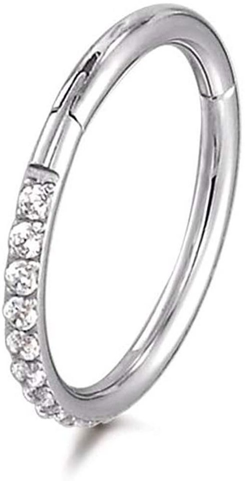 Karisma Piercing-Set Karisma Titan G23 Hinged Segmentring Charnier/Conch Clicker Ring Piercing Ohrring Zirkonia Stärke 1,2mm - 6mm von Karisma